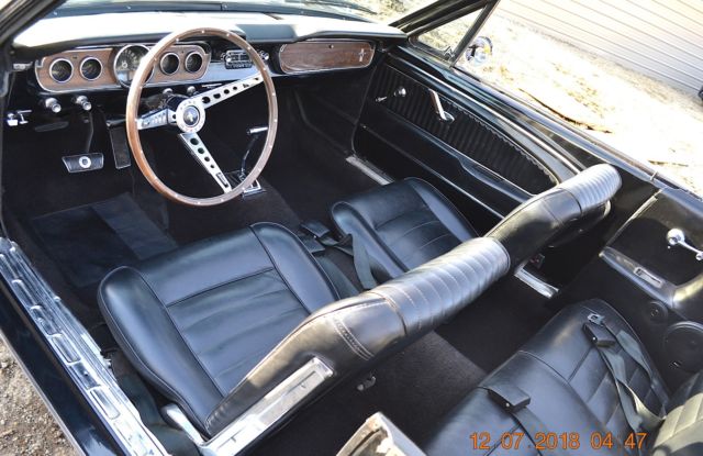 1965 Ford Mustang C-CODE 289 AUTO PS PDB POWER TOP TRIPLE BLACK - photo 3