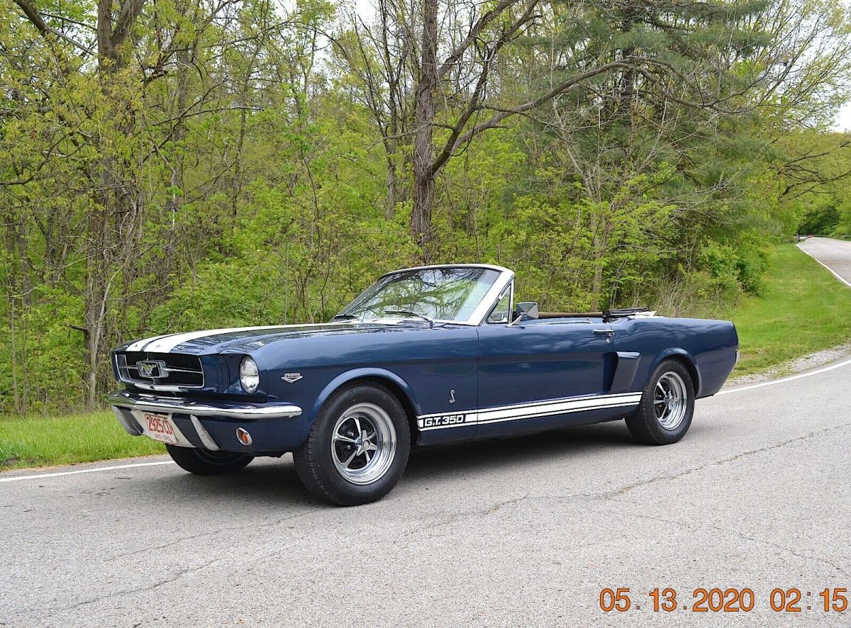 1965 MUSTANG CONVERTIBLE 289 MANUAL SHIFT PS STRAIGHT BEAUTIFUL CASPIAN BLUE 1965 Ford Mustang 289 PS GT350 STRIPES MAGNUM 500 WHEELS