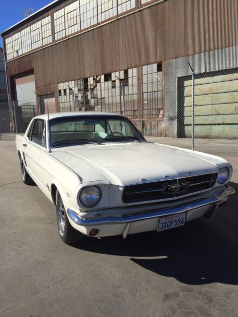 1965 Mustang Coupe White 289 V8 1965 Ford Mustang Mustang Coupe