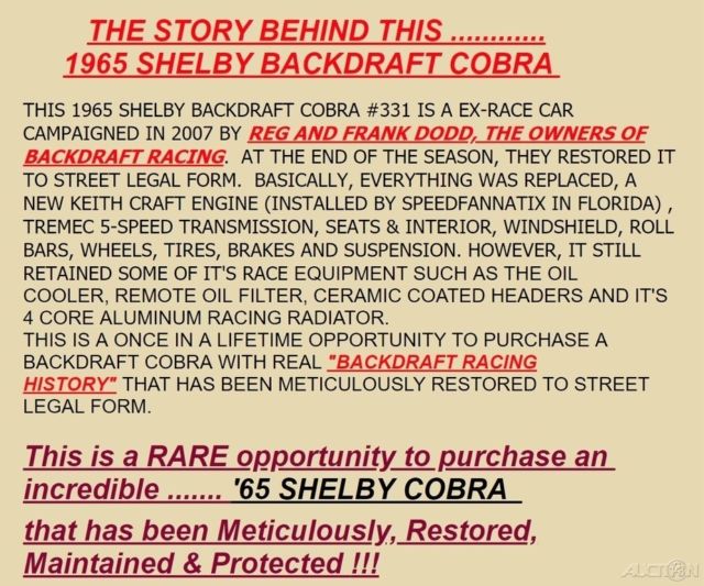 1965 Shelby Race History Cobra / 465 HP - photo 7