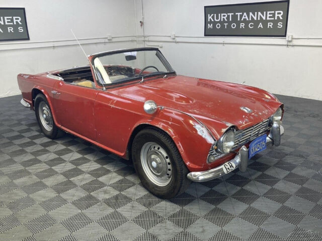 1965 TRIUMPH TR4 CONVERTIBLE. VERY GOOD CALIFORNIA CAR FOR EASY IMPROVEMENT 1965 Triumph TR4 1965 TRIUMPH TR4 CONVERTIBLE. SIGNAL RED WITH BLACK TRIM