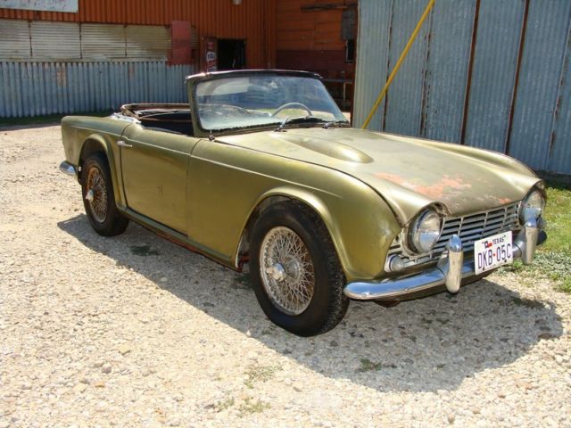 1965 TRIUMPH TR4 PROJECT- WIRE WHEELS. TEXAS 1965 Triumph Other TR4