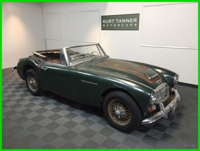 1966 AUSTIN HEALEY 3000 MK3 PHASE 2 BJ-8. GREEN / BLACK. 4-SPEED OD. TEXAS CAR 1966 Austin Healey 3000