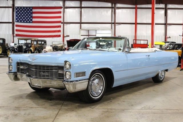 1966 Cadillac DeVille 77894 Miles Mist Blue Convertible 428ci V8 3 Speed Automa 1966 Cadillac DeVille --