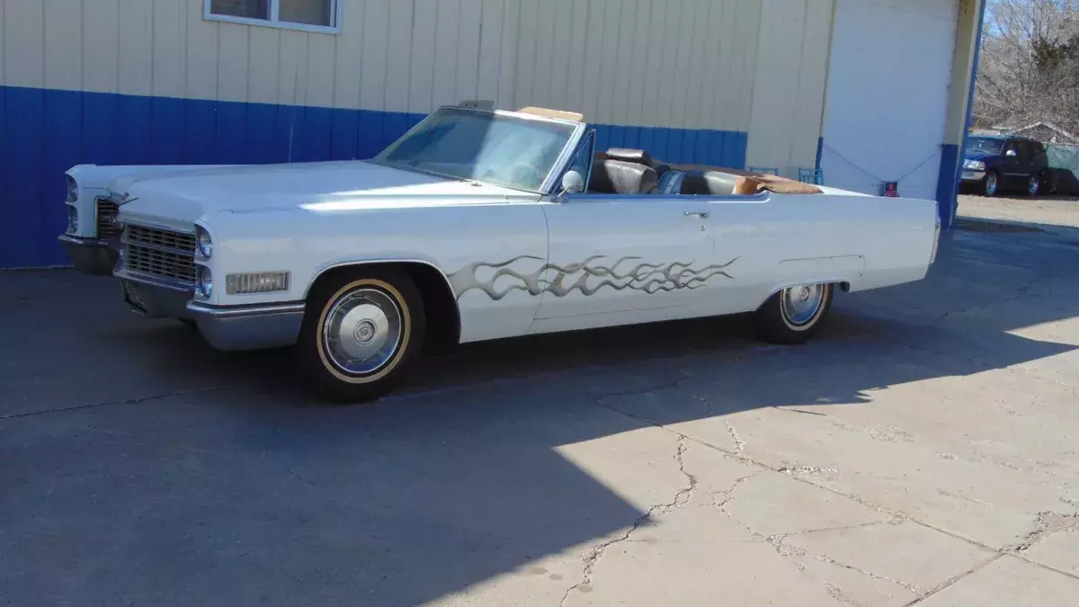 1966 Cadillac Deville Convertible Rare rust free car. *Cool Hand painted Flames* 1966 Cadillac DeVille Convertible
