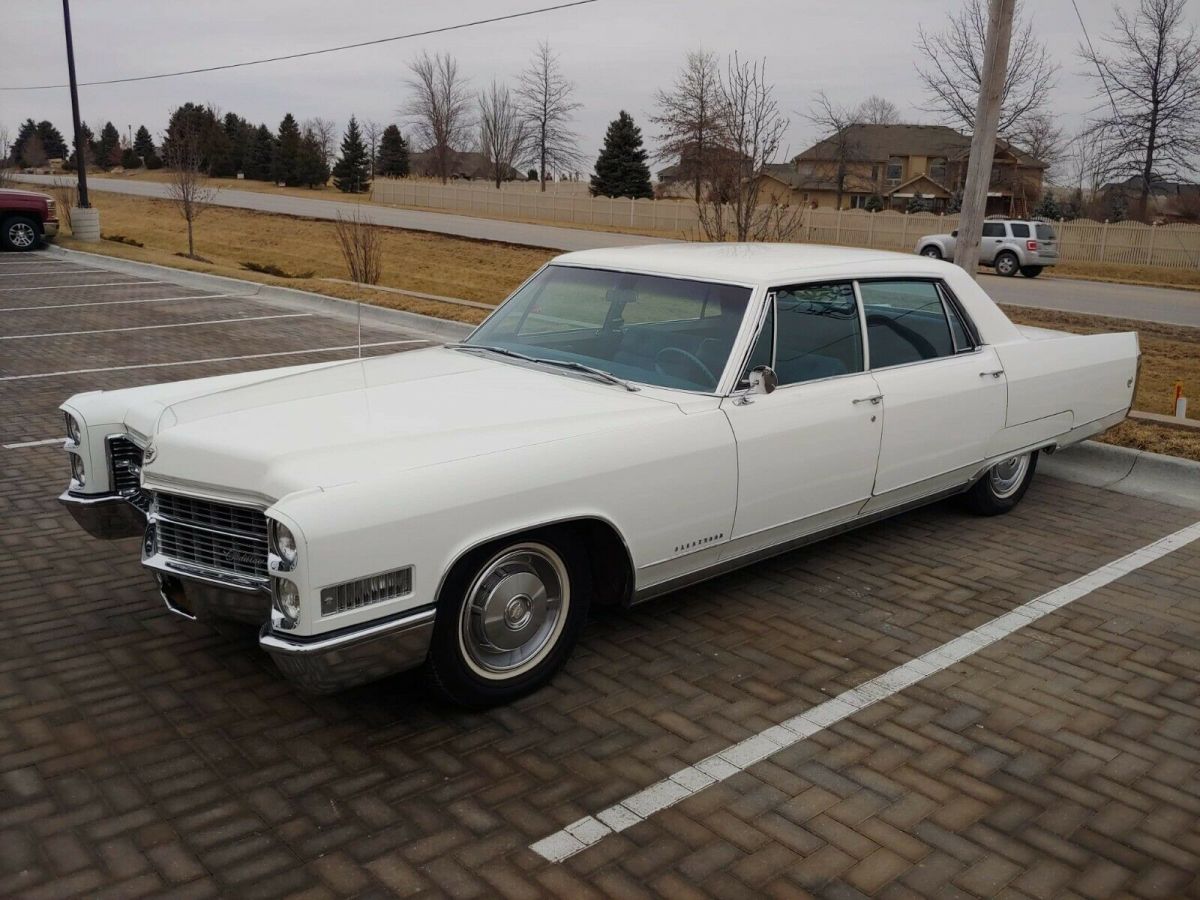 1966 cadillac fleetwood 60, 429 engine auto 4 door white original car 1966 Cadillac Fleetwood