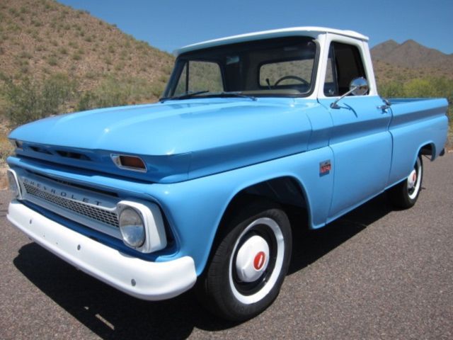 1966 Chevrolet C-10 Shortbed Pickup Frame Off Restoration Factory Baby Blue 1966 Chevrolet C-10