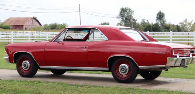 1966 Chevrolet Chevelle SS396 Regal Red Paint and Red Leather Interior BEAUTIFUL 1966 Chevrolet Chevelle SS 396