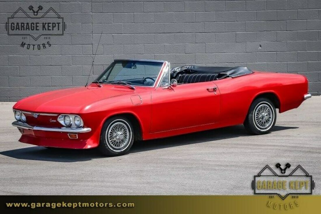 1966 Chevrolet Corvair Monza Convertible Red Convertible 164ci 6-Cylinder 66391 1966 Chevrolet Corvair Monza Convertible