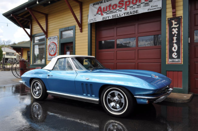 1966 Chevrolet Corvette Nassau Blue/Blue-White #'s Matching Conv RARE! - photo 2