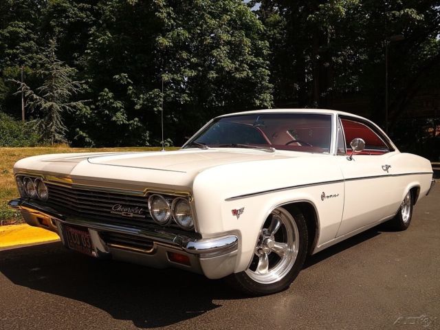 1966 Chevrolet Impala Ermine White w/ Red Int 283 V8 3-Speed Manual w/ Pwr Str 1966 Chevrolet Impala