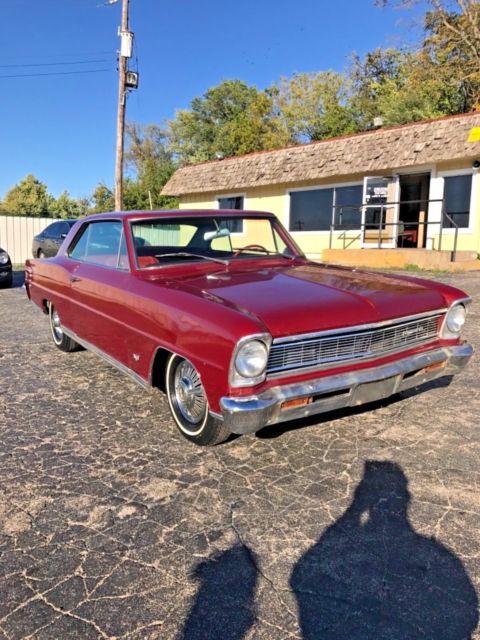 1966 CHEVROLET NOVA SS,SUPER SPORT, RED ON RED WITH FACTORY A/C, 283, NO RESERVE 1966 Chevrolet Nova Super Sport