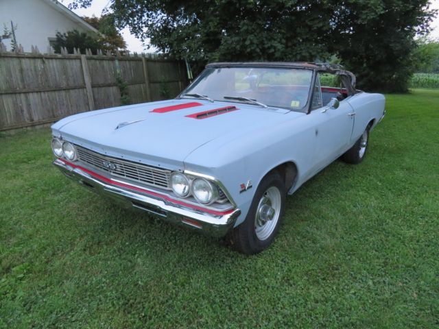 1966 CHEVY CHEVELLE SS 396 CONVERTIBLE WITH A/C PROJECT BARN FIND 138 CAR BBC 1966 Chevrolet Chevelle SUPER SPORT