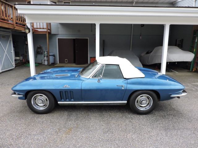 1966 Corvette conv. Original 427 Factory air, ps, pw and tele column. blue/blue 1966 Chevrolet Corvette