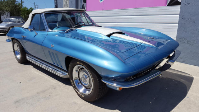 1966 Corvette Convertible 327/350 - Nassau Blue w/ White, Side Exhaust 1966 Chevrolet Corvette