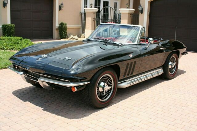 1966 Corvette Convertible 350HP L79 Number Matching 4-Speed SideExhaust Hard Top 1966 Chevrolet Corvette Convertible L79 350HP Black/Red 4-Speed Side Pipes