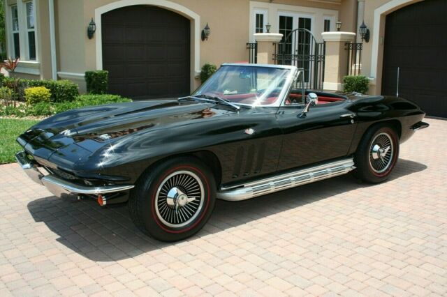 1966 Chevrolet Corvette Convertible L79 350HP Black/Red 4-Speed Side Pipes - photo 2