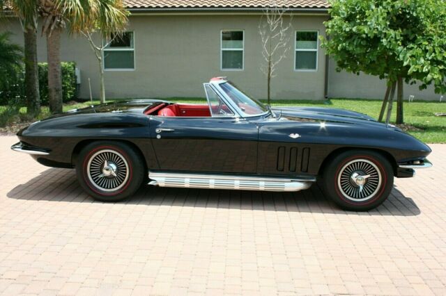 1966 Chevrolet Corvette Convertible L79 350HP Black/Red 4-Speed Side Pipes - photo 8