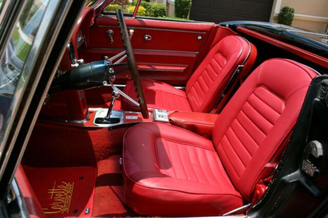 1966 Chevrolet Corvette Convertible L79 350HP Black/Red 4-Speed Side Pipes - photo 9