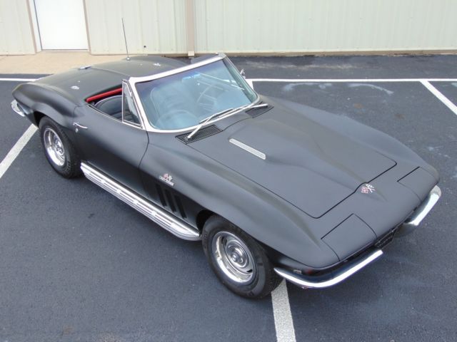 1966 Corvette Convertible Factory 427 450HP Car, Early Production Black On Black 1966 Chevrolet Corvette
