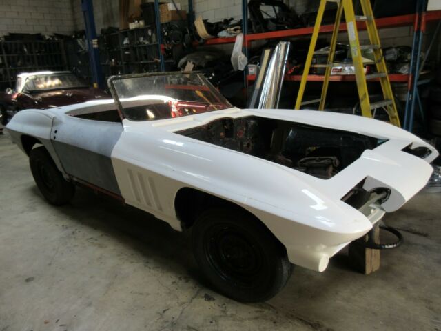 1966 corvette convertible rolling body RESTO MOD! RED BLACK project 427 327 1966 Chevrolet Corvette RED