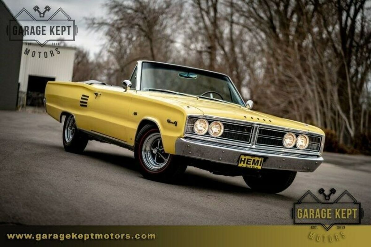 1966 Dodge Coronet 500 Hemi Convertible Yellow Convertible 426 HEMI V8 6175 Mile 1966 Dodge Coronet 500 Hemi Convertible