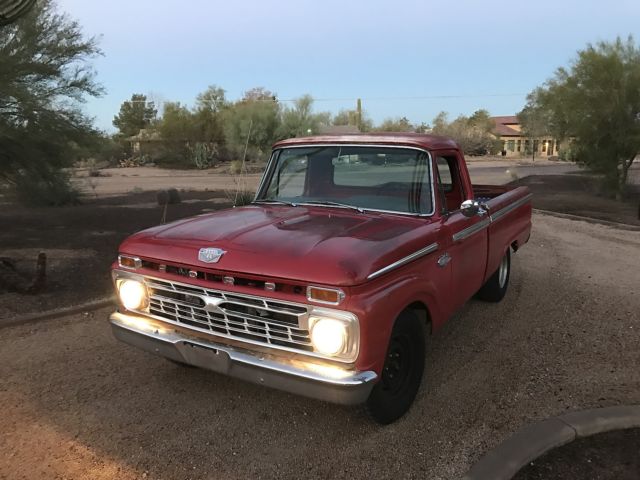 1966 F100 Short Bed Custom Cab 352 v8 Auto Trans A/C California/Arizona Truck 1966 Ford F-100 Custom Cab