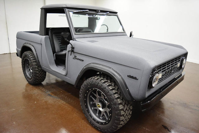1966 Ford Bronco Half Cab Custom 20067 Miles Charcoal Gray 302 V8 3 Speed Manua 1966 Ford Bronco Half Cab Custom