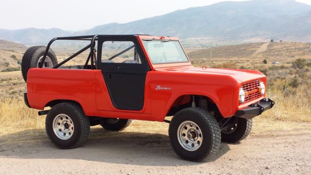 1966 Ford Bronco Roadster Poppy Orange Frame off restoration 1966 Ford Bronco