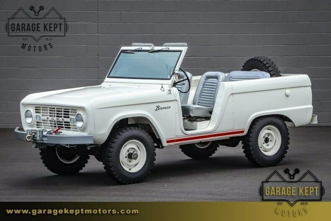 1966 Ford Bronco Roadster Wimbledon White SUV 170ci/105hp 6-Cylinder 60 Miles 1966 Ford Bronco Roadster