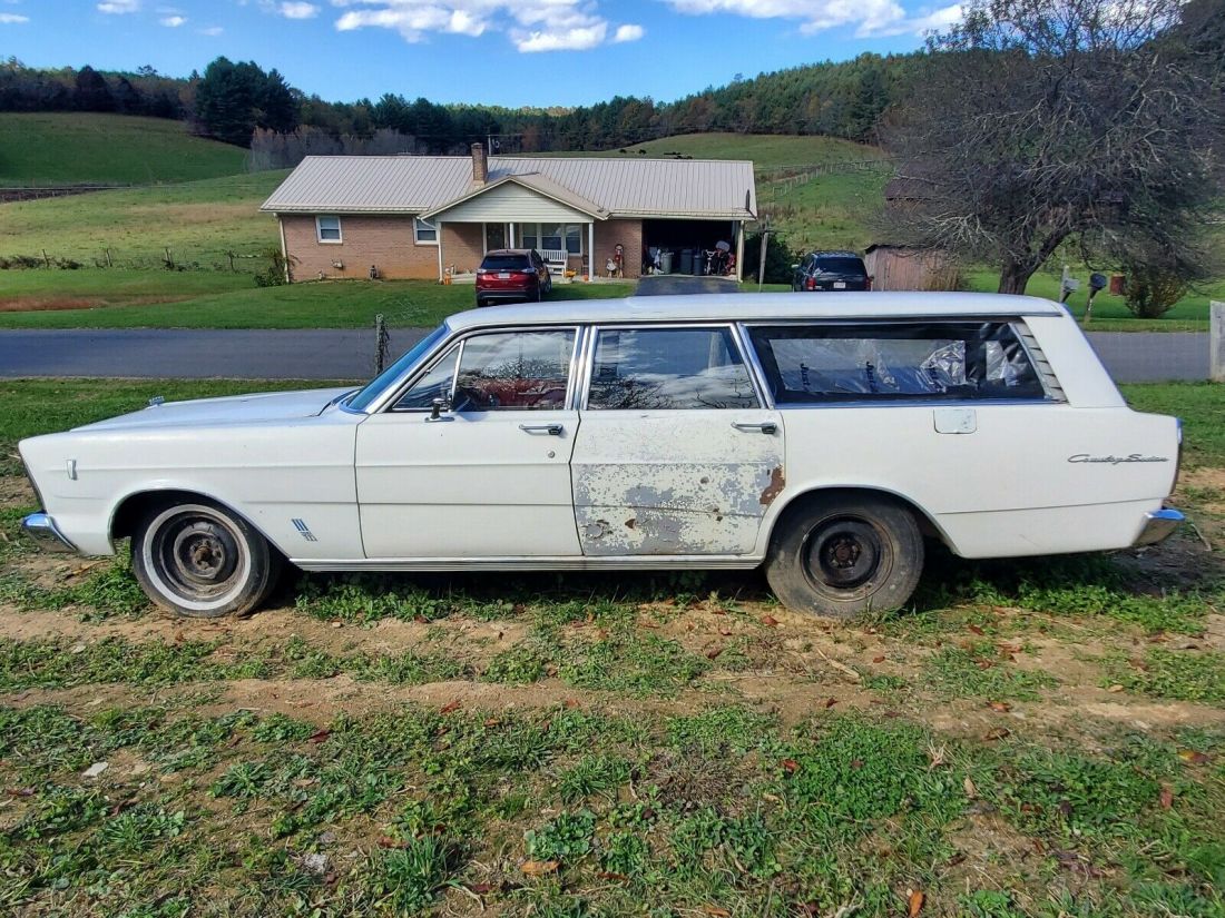 1966 Ford Country Sedan Wagon White RWD Automatic 1966 Ford Country Squire
