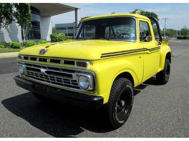 1966 Ford F-100 4X4 Pick Up Regular Cab 4 Speed Yellow Dump Bed Custom Must See 1966 Ford F-100 Pick Up