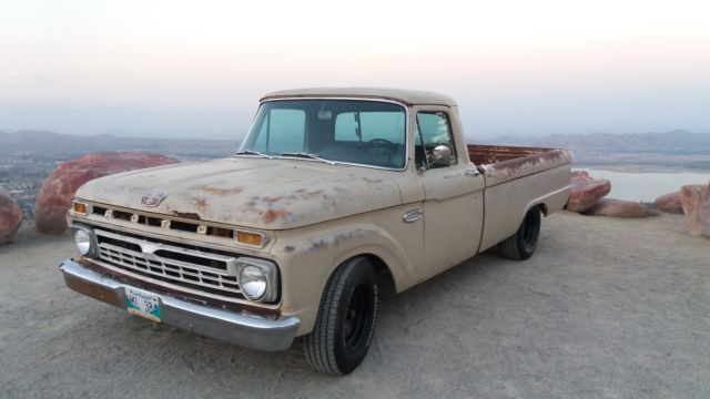 1966 Ford F100 445 FE V8 Disc Brakes Power Steering Muscle Shop Truck Patina 1966 Ford F-100