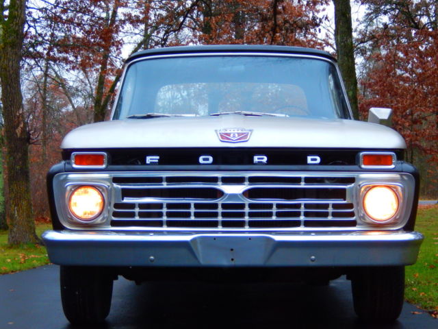 1966 Ford F100 Custom Cab Pickup Truck Dual Exhaust Black & Silver NO RESERVE!!! 1966 Ford F-100 Chrome