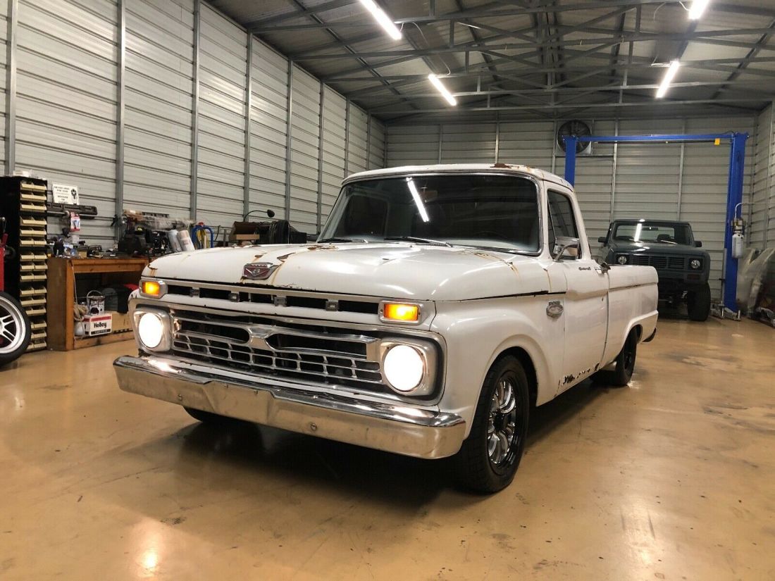 1966 Ford F100 frame off 2011 Crown Vic swap with LS motor and trans swap Patina 1966 Ford F-100