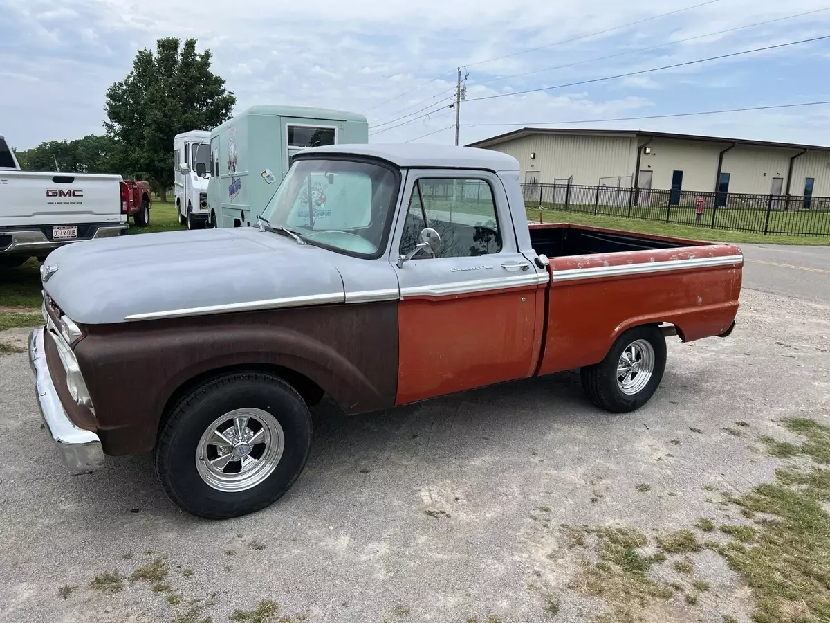 1966 Ford F100 Pickup Red custom cab 1966 Ford F100 custom cab