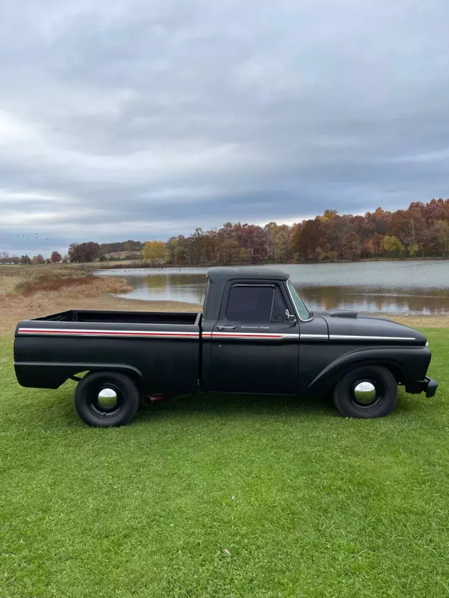1966 Ford F100 Rat Rod Truck Flat Black 302 V8 5 Speed Short Bed Solid Driver 1966 Ford F-100