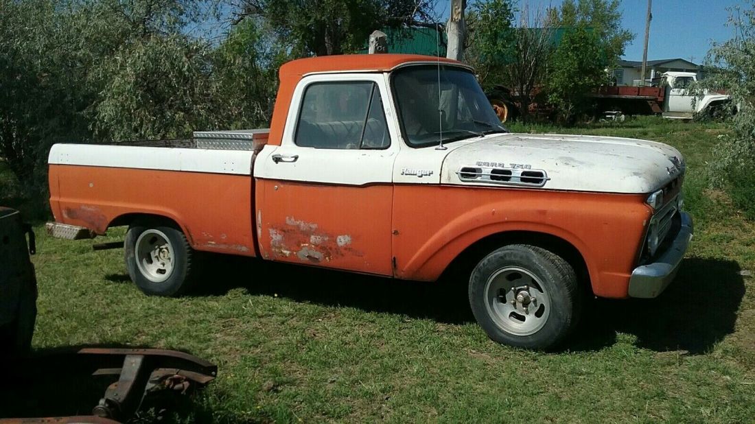 1966 Ford F100 Shortbox Shortbed Pickup Red RWD Manual Custom 1966 Ford F100 Custom