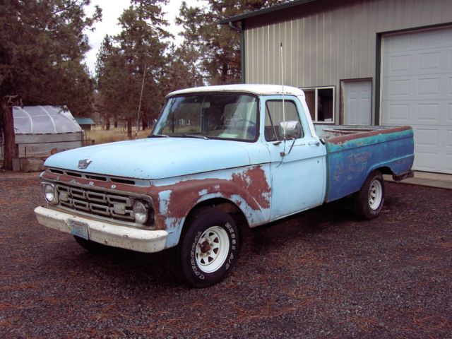 1966 Ford F100 Straight 6 Cyl with Clifford 6=8 - 2 Barrel Intake rat rod 1966 Ford F-100 Custom Cab