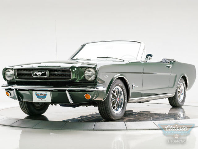 1966 Ford Mustang 289 V8 4 Speed Manual Convertible Ivy Green 1966 Ford Mustang --