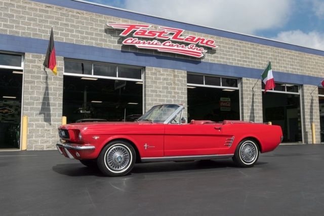 1966 Ford Mustang Convertible Correct Red / Red Car with Air Conditioning 1966 Ford Mustang Air Conditioning