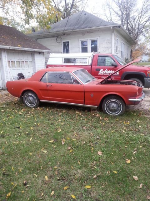 1966 FORD MUSTANG COUPE RED 1966 Ford Mustang CHROME