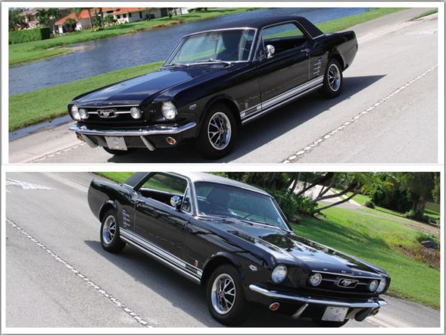 1966 Ford Mustang GT 289 Motor with 4 speed Transmission Triple Black 1966 Ford Mustang mustang