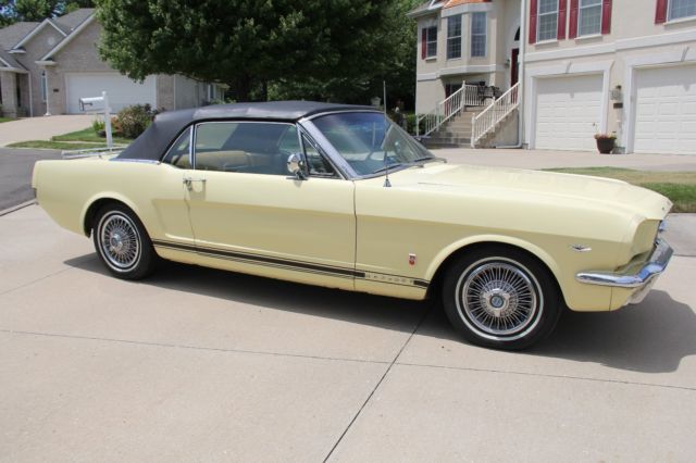 1966 FORD MUSTANG GT CONVERTIBLE PALE YELLOW EXCELLENT CONDITION 1966 Ford Mustang