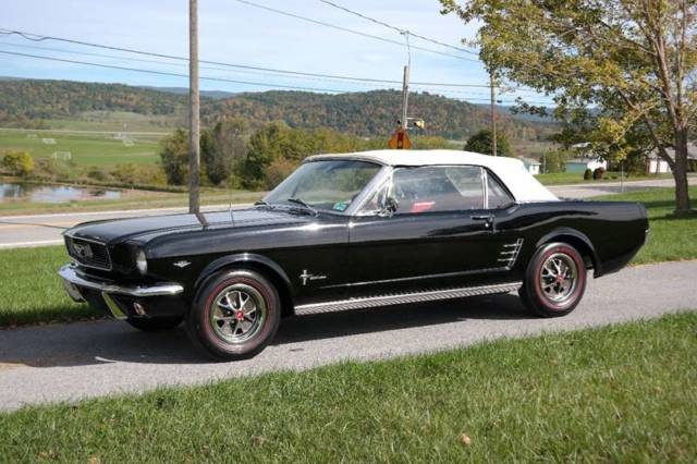 1966 Ford Mustang Restored Conv Black/Red Manual Real Color Combo Manual 1966 Ford Mustang Restored Conv Black/Red Manual Real Color Combo