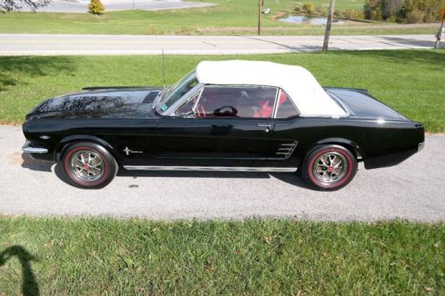1966 Ford Mustang Restored Conv Black/Red Manual Real Color Combo - photo 4