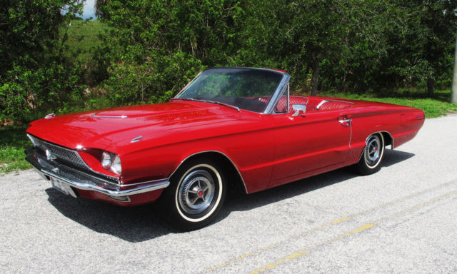 1966 Ford Thunderbird Convertible,Candy Apple red with matching red interior 1966 Ford Thunderbird Convertible