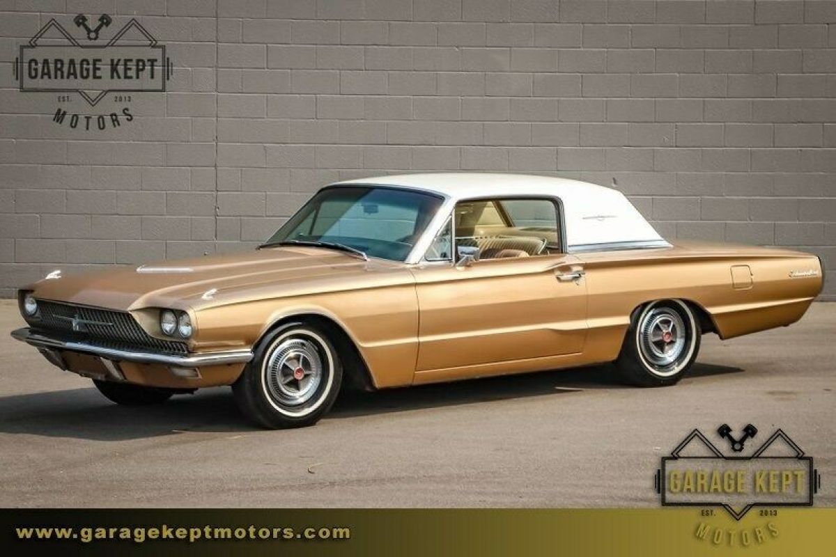 1966 Ford Thunderbird Medium Palomino Metallic/White Roof Coupe 390 V8 103874 M 1966 Ford Thunderbird