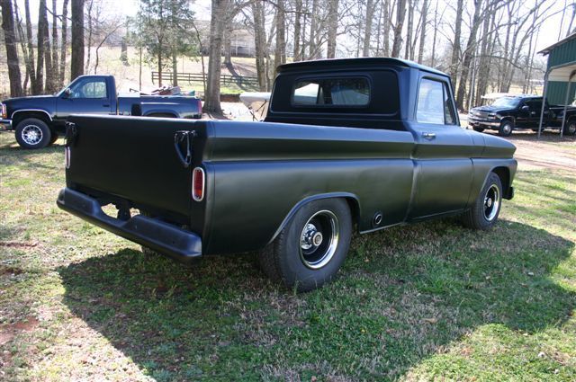 1966 GMC Pickup, Satin Black, Black interior bucket seats 350/350 new tires 1966 GMC