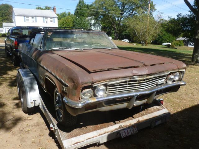 1966 Impala 396 convertible, 4-spd, matching numbers, protecto-plate, needs alot 1966 Chevrolet Impala